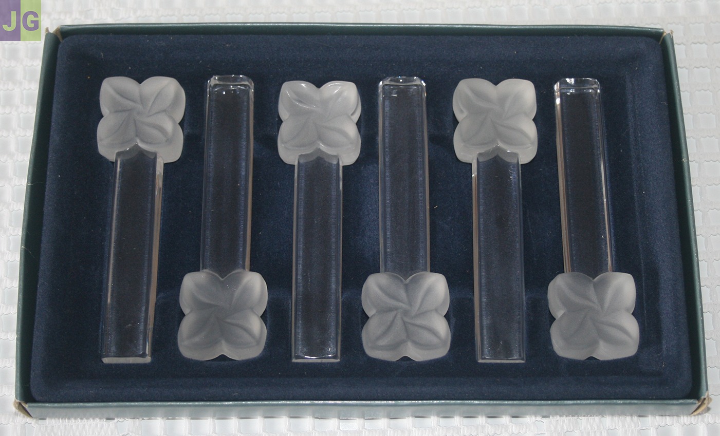 6 Porte Couteau fleur en verre