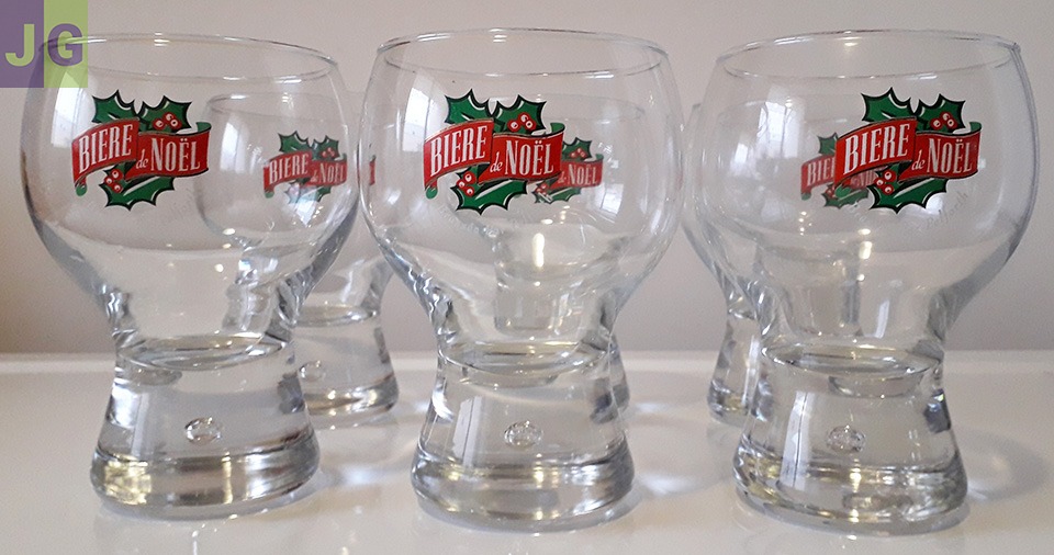 6 Verres Publicitaires * Bière de Noël * 25 cl.