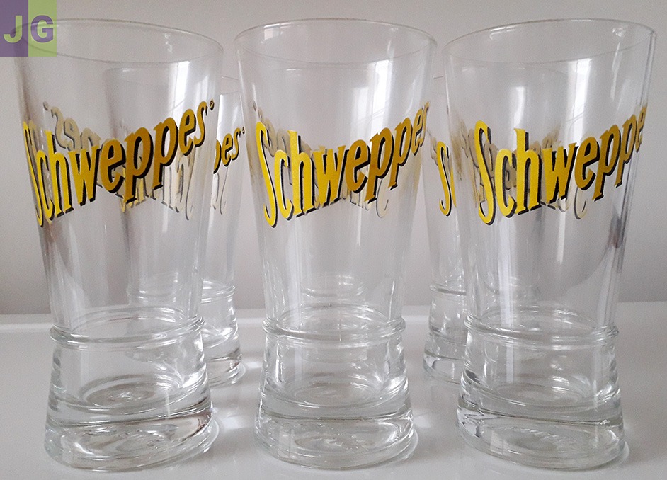 6 Verres Publicitaires SCHWEPPES.