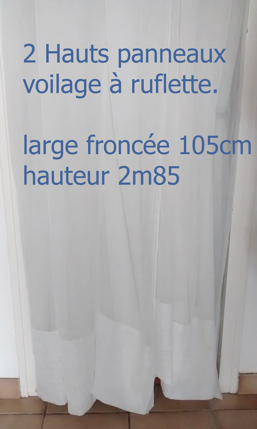 1 paire de rideaux voilage blanc simple